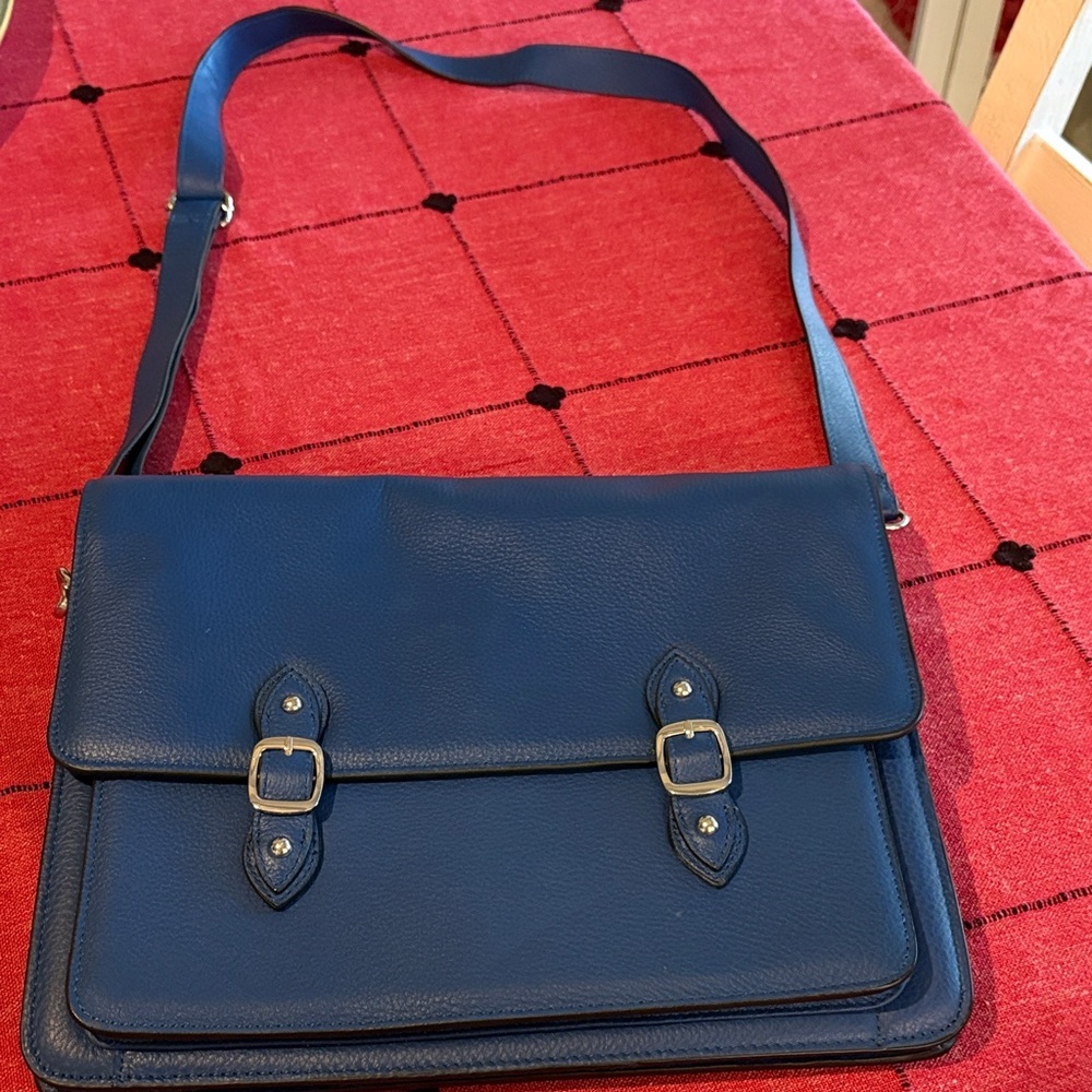 Levenger Navy Messenger Bag